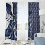 Personalised Geelong Cats Window Curtain Trippy Psychedelic Abstract Art Mascot Football Fans