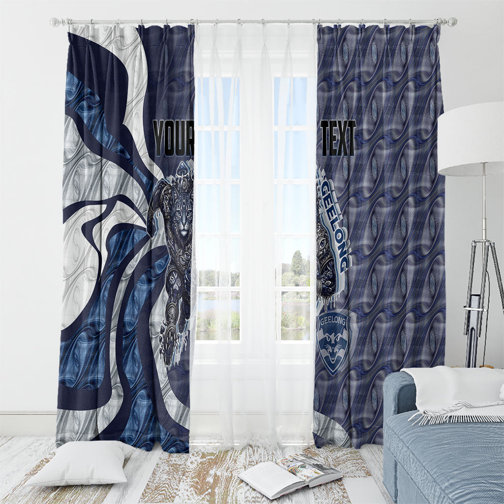 Personalised Geelong Cats Window Curtain Trippy Psychedelic Abstract Art Mascot Football Fans