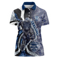 Personalised Geelong Cats Women Polo Shirt Trippy Psychedelic Abstract Art Mascot Football Fans