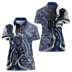 Personalised Geelong Cats Women Polo Shirt Trippy Psychedelic Abstract Art Mascot Football Fans