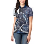 Personalised Geelong Cats Women Polo Shirt Trippy Psychedelic Abstract Art Mascot Football Fans