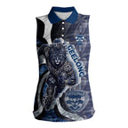 Personalised Geelong Cats Women Sleeveless Polo Shirt Trippy Psychedelic Abstract Art Mascot Football Fans