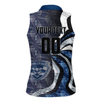 Personalised Geelong Cats Women Sleeveless Polo Shirt Trippy Psychedelic Abstract Art Mascot Football Fans