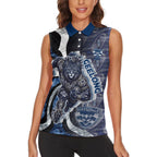 Personalised Geelong Cats Women Sleeveless Polo Shirt Trippy Psychedelic Abstract Art Mascot Football Fans