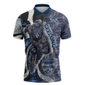 Personalised Geelong Cats Zipper Polo Shirt Trippy Psychedelic Abstract Art Mascot Football Fans