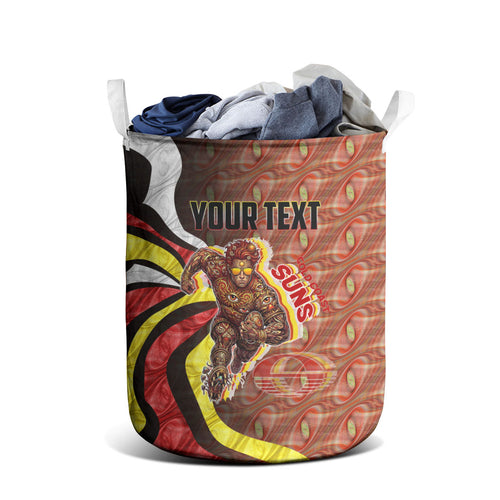 Personalised Gold Coast Suns Laundry Basket Trippy Psychedelic Abstract Art Mascot Football Fans