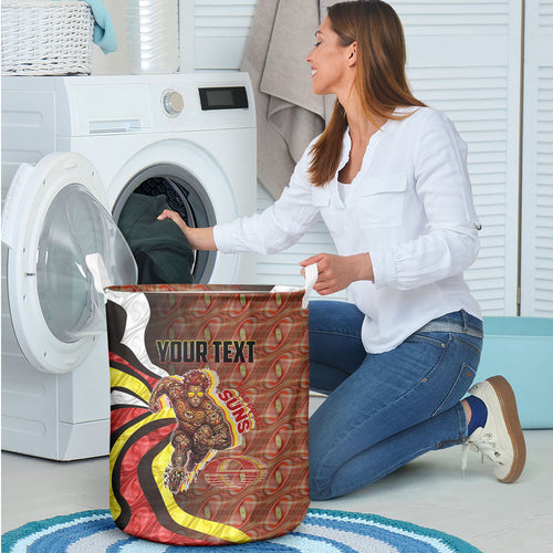Personalised Gold Coast Suns Laundry Basket Trippy Psychedelic Abstract Art Mascot Football Fans