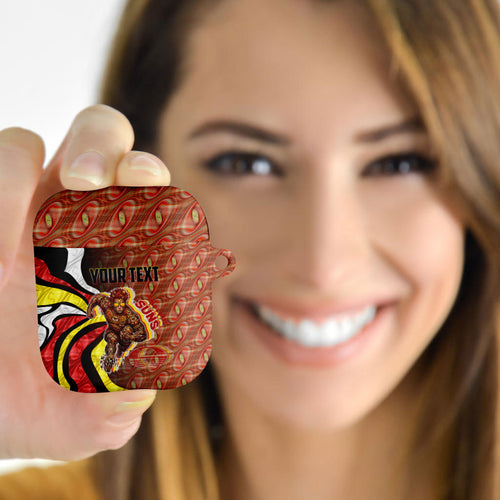Personalised Gold Coast Suns AirPods Case Trippy Psychedelic Abstract Art Mascot Football Fans