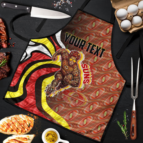Personalised Gold Coast Suns Apron Trippy Psychedelic Abstract Art Mascot Football Fans