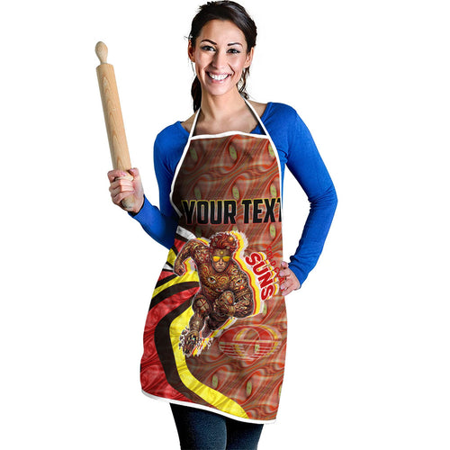 Personalised Gold Coast Suns Apron Trippy Psychedelic Abstract Art Mascot Football Fans
