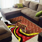 Personalised Gold Coast Suns Area Rug Trippy Psychedelic Abstract Art Mascot Football Fans