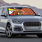 Personalised Gold Coast Suns Auto Sun Shade Trippy Psychedelic Abstract Art Mascot Football Fans