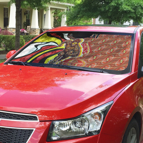 Personalised Gold Coast Suns Auto Sun Shade Trippy Psychedelic Abstract Art Mascot Football Fans