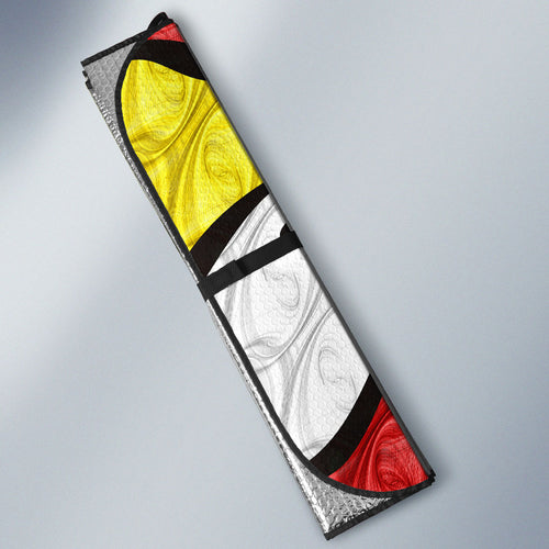 Personalised Gold Coast Suns Auto Sun Shade Trippy Psychedelic Abstract Art Mascot Football Fans