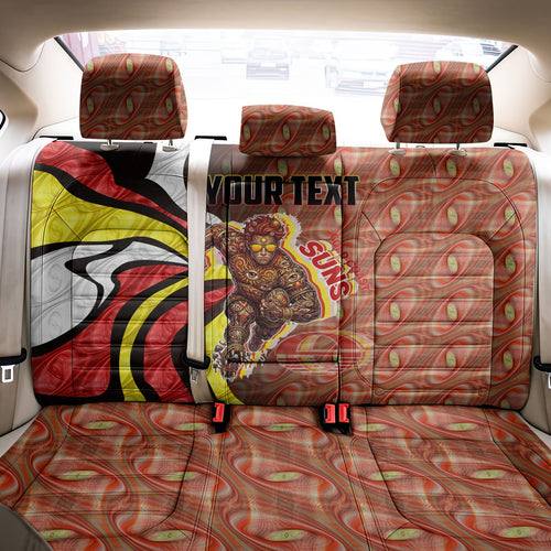 Personalised Gold Coast Suns Back Car Seat Cover Trippy Psychedelic Abstract Art Mascot Football Fans