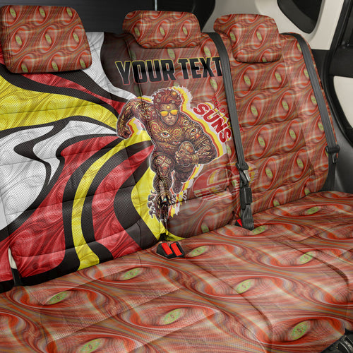 Personalised Gold Coast Suns Back Car Seat Cover Trippy Psychedelic Abstract Art Mascot Football Fans