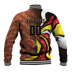 Personalised Gold Coast Suns Baseball Jacket Trippy Psychedelic Abstract Art Mascot Football Fans