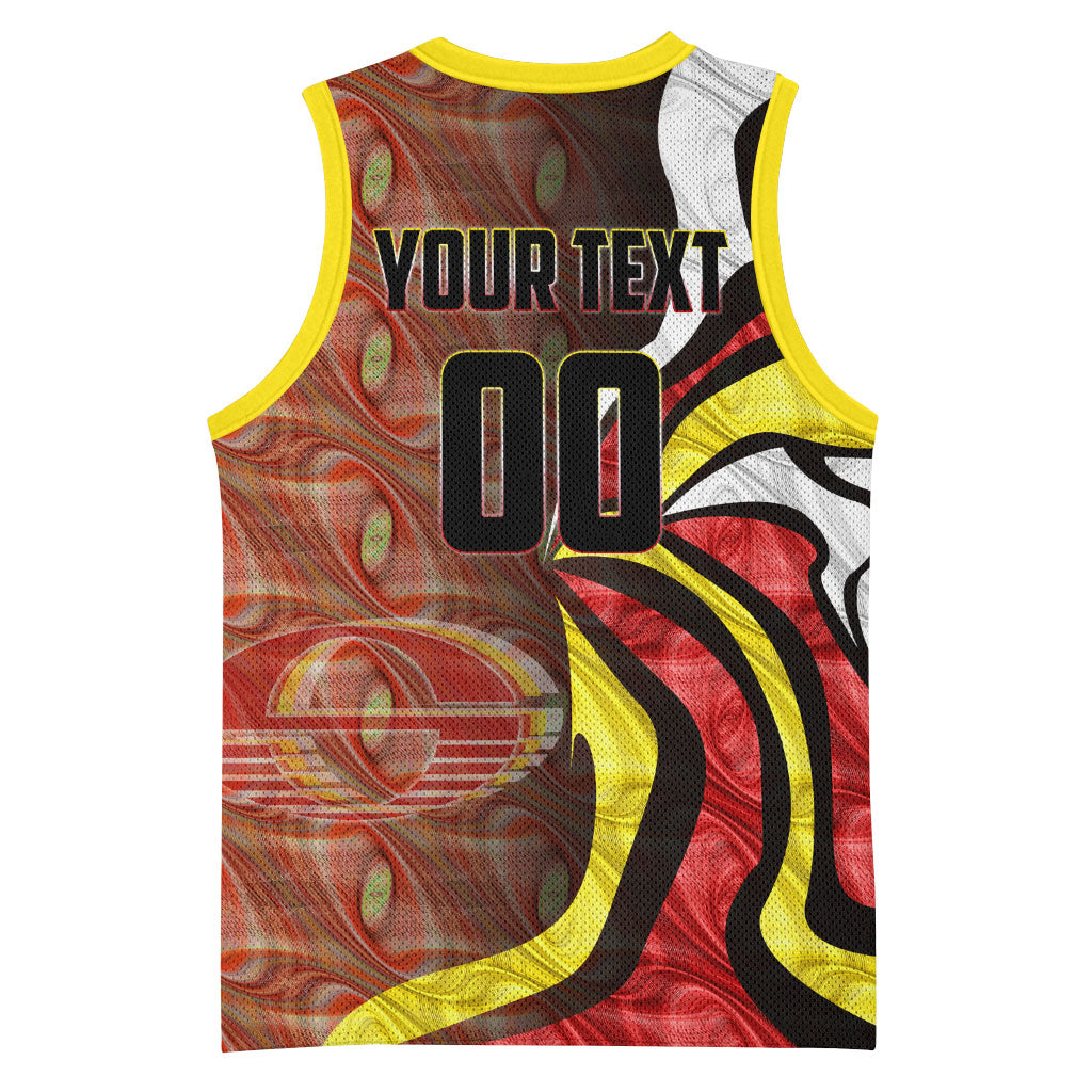 Personalised Gold Coast Suns Basketball Jersey Trippy Psychedelic Abstract Art Mascot Football Fans