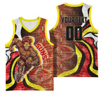 Personalised Gold Coast Suns Basketball Jersey Trippy Psychedelic Abstract Art Mascot Football Fans