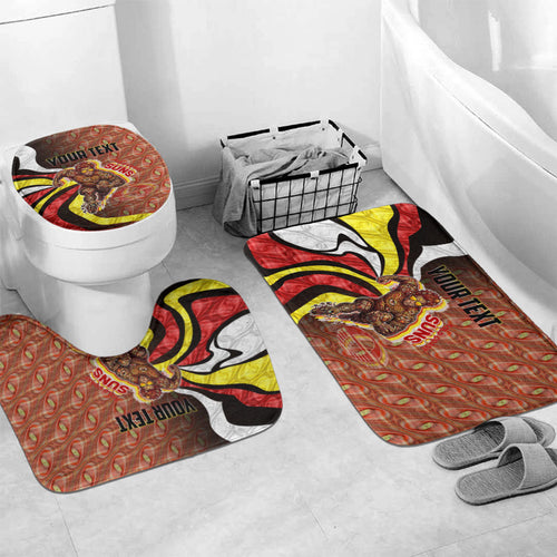 Personalised Gold Coast Suns Bathroom Set Trippy Psychedelic Abstract Art Mascot Football Fans