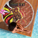 Personalised Gold Coast Suns Beach Blanket Trippy Psychedelic Abstract Art Mascot Football Fans