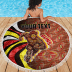 Personalised Gold Coast Suns Beach Blanket Trippy Psychedelic Abstract Art Mascot Football Fans