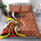 Personalised Gold Coast Suns Bedding Set Trippy Psychedelic Abstract Art Mascot Football Fans
