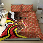 Personalised Gold Coast Suns Bedding Set Trippy Psychedelic Abstract Art Mascot Football Fans