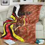 Personalised Gold Coast Suns Blanket Trippy Psychedelic Abstract Art Mascot Football Fans