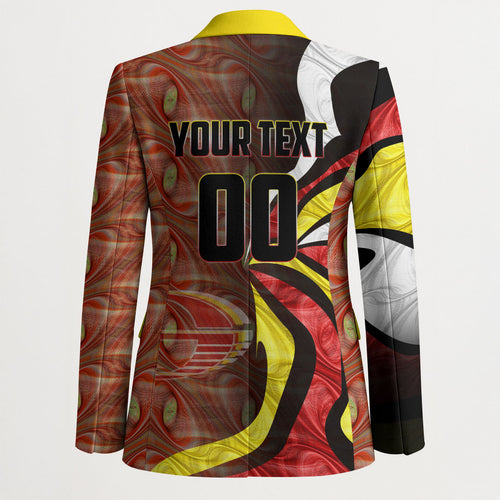 Personalised Gold Coast Suns Blazer Trippy Psychedelic Abstract Art Mascot Football Fans