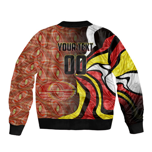 Personalised Gold Coast Suns Bomber Jacket Trippy Psychedelic Abstract Art Mascot Football Fans