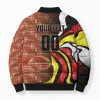 Personalised Gold Coast Suns Bomber Puffer Jacket Trippy Psychedelic Abstract Art Mascot Football Fans