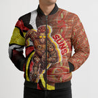 Personalised Gold Coast Suns Bomber Puffer Jacket Trippy Psychedelic Abstract Art Mascot Football Fans