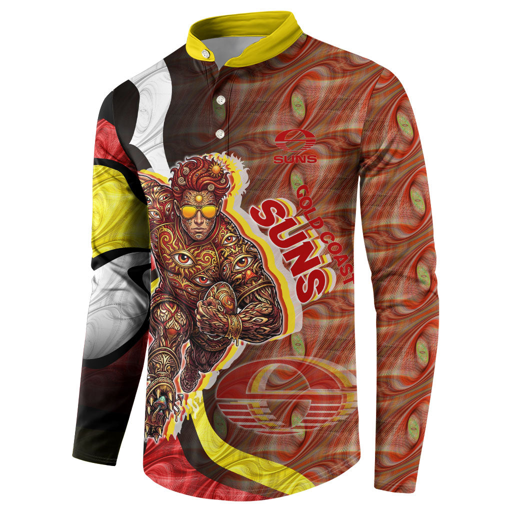 Personalised Gold Coast Suns Button Sweatshirt Trippy Psychedelic Abstract Art Mascot Football Fans