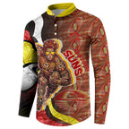 Personalised Gold Coast Suns Button Sweatshirt Trippy Psychedelic Abstract Art Mascot Football Fans