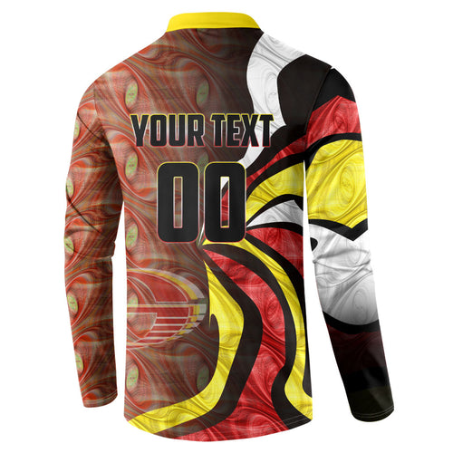 Personalised Gold Coast Suns Button Sweatshirt Trippy Psychedelic Abstract Art Mascot Football Fans