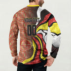 Personalised Gold Coast Suns Button Sweatshirt Trippy Psychedelic Abstract Art Mascot Football Fans