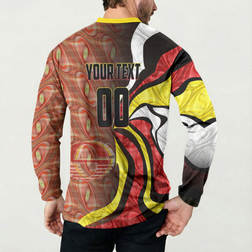 Personalised Gold Coast Suns Button Sweatshirt Trippy Psychedelic Abstract Art Mascot Football Fans