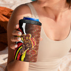 Personalised Gold Coast Suns 4 in 1 Can Cooler Tumbler Trippy Psychedelic Abstract Art Mascot Football Fans