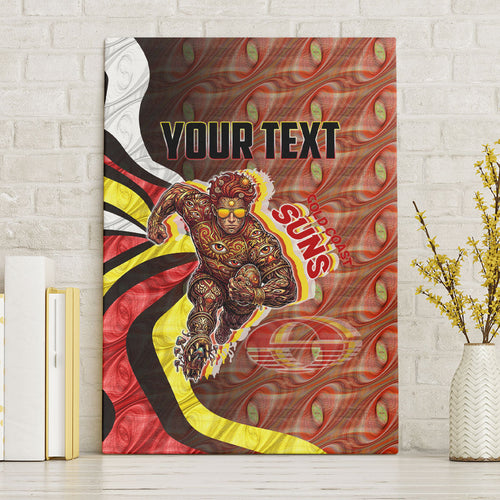 Personalised Gold Coast Suns Canvas Wall Art Trippy Psychedelic Abstract Art Mascot Football Fans