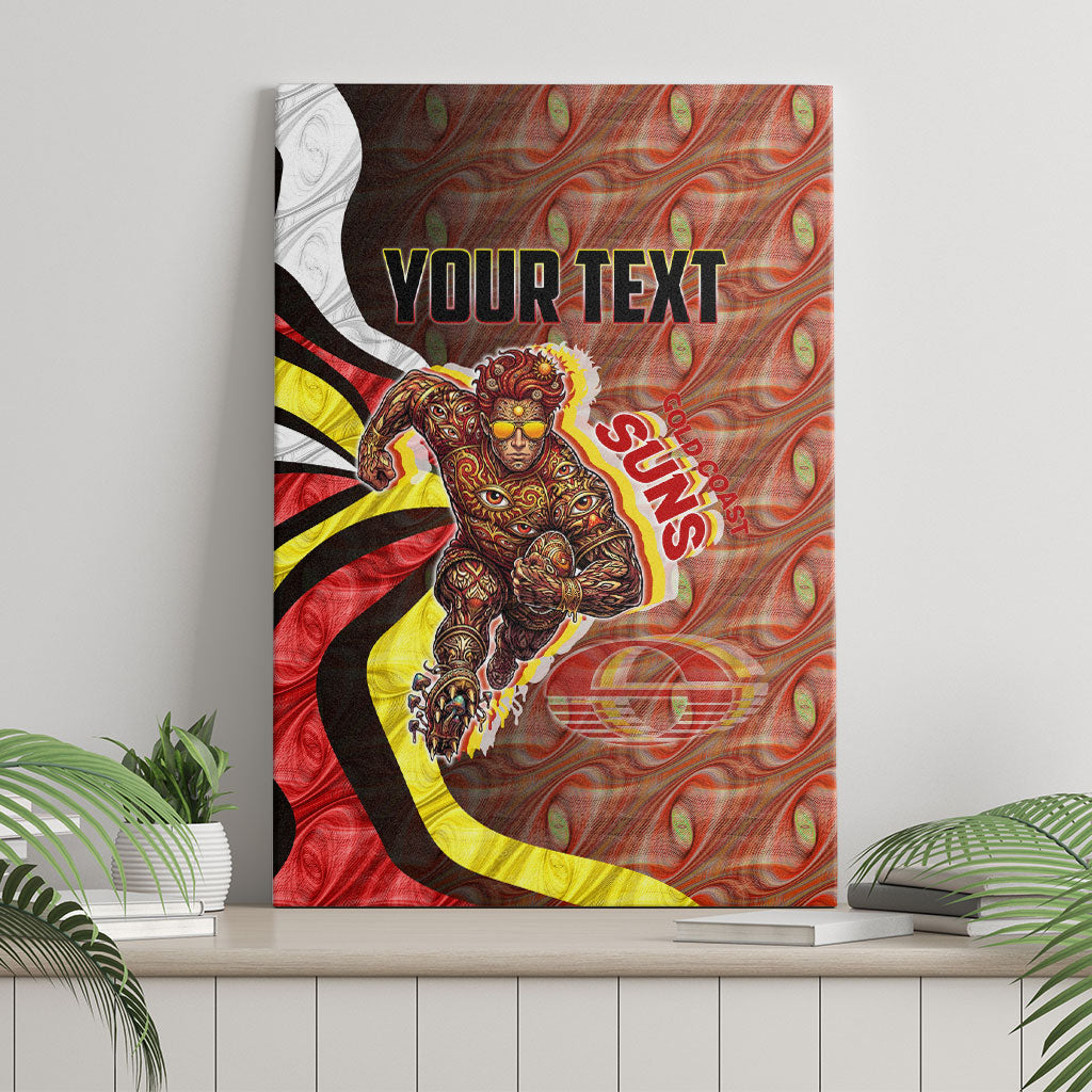 Personalised Gold Coast Suns Canvas Wall Art Trippy Psychedelic Abstract Art Mascot Football Fans