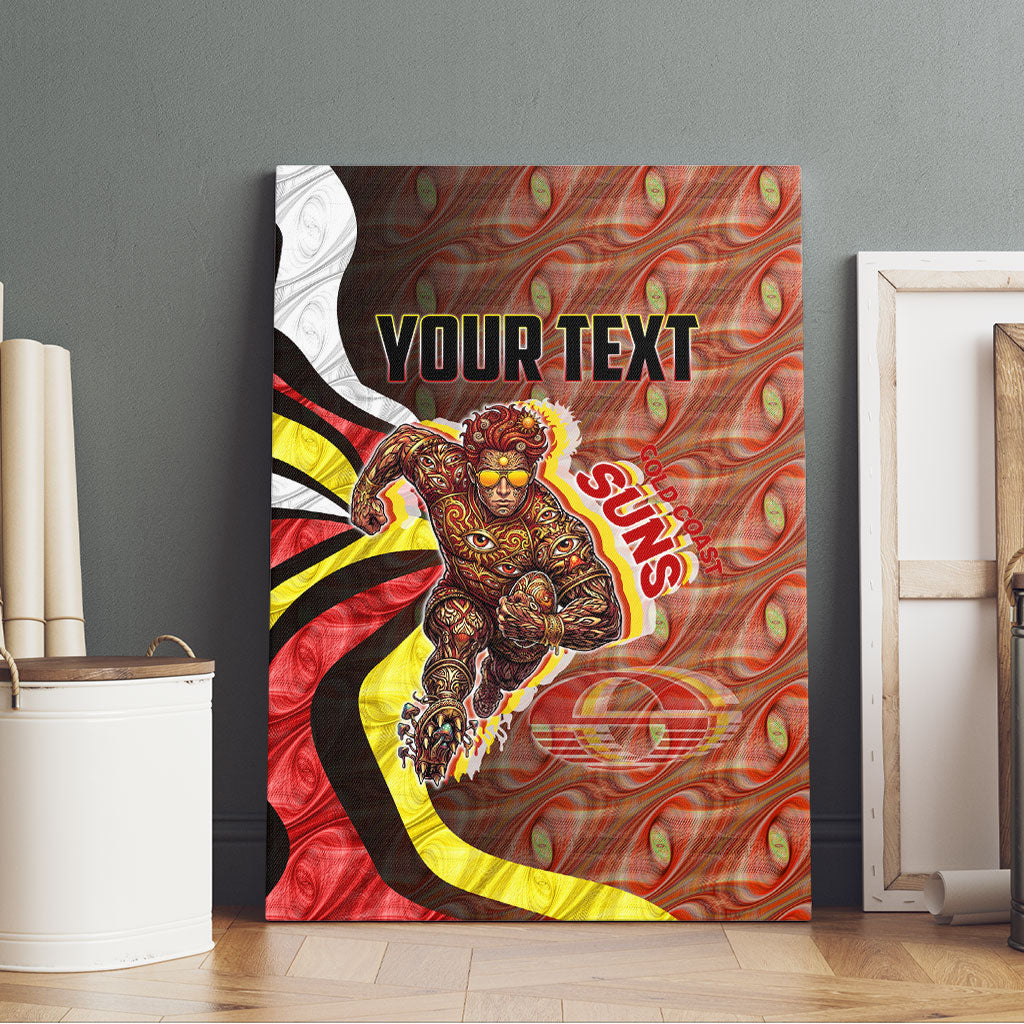 Personalised Gold Coast Suns Canvas Wall Art Trippy Psychedelic Abstract Art Mascot Football Fans