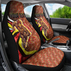 Personalised Gold Coast Suns Car Seat Cover Trippy Psychedelic Abstract Art Mascot Football Fans