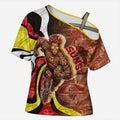Personalised Gold Coast Suns Cross Shoulder Shirt Trippy Psychedelic Abstract Art Mascot Football Fans