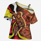 Personalised Gold Coast Suns Cross Shoulder Shirt Trippy Psychedelic Abstract Art Mascot Football Fans