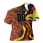 Personalised Gold Coast Suns Cross Shoulder Shirt Trippy Psychedelic Abstract Art Mascot Football Fans