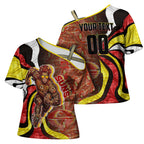 Personalised Gold Coast Suns Cross Shoulder Shirt Trippy Psychedelic Abstract Art Mascot Football Fans