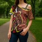 Personalised Gold Coast Suns Cross Shoulder Shirt Trippy Psychedelic Abstract Art Mascot Football Fans