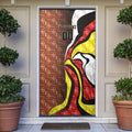 Personalised Gold Coast Suns Door Cover Trippy Psychedelic Abstract Art Mascot Football Fans
