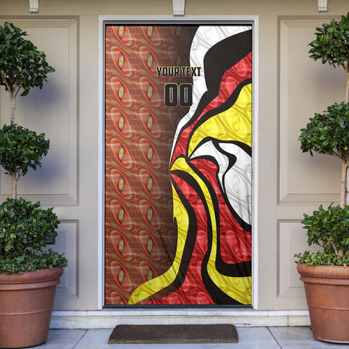 Personalised Gold Coast Suns Door Cover Trippy Psychedelic Abstract Art Mascot Football Fans